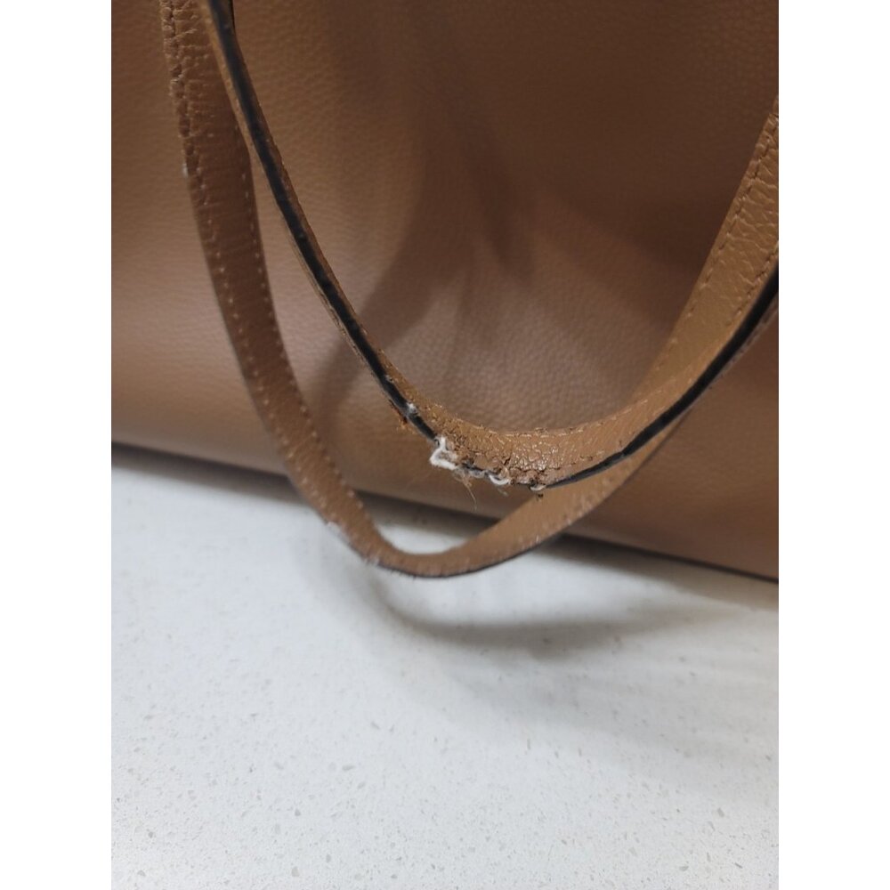 Tory Burch Walker Satchel Leather Tote Bag A4 Brown Used Authentic - Picture 5 of 10